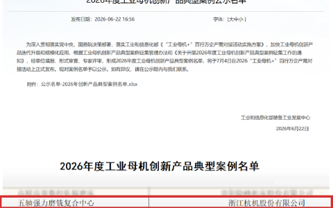 入選2026年度工業母機（jī）創新產品典型案例！ 榮膺浙江省知識產權獎專（zhuān）利三等（děng）獎！